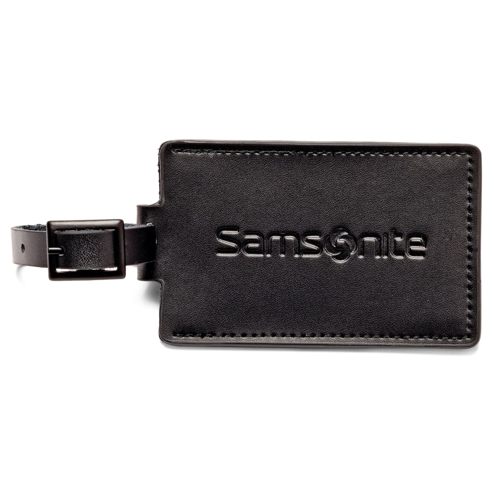 Samsonite® ID Tags, Leather, Black, Pack Of 2