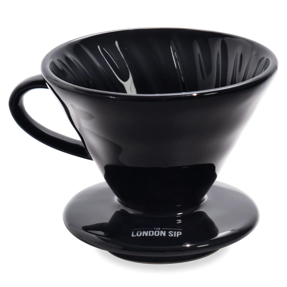The London Sip 4-Cup Ceramic Coffee Dripper, Black