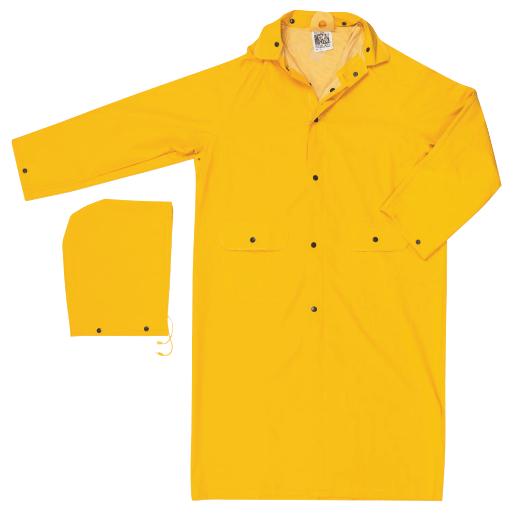 Classic Rain Coat, Detachable Hood, 0.35 mm PVC/Poly,