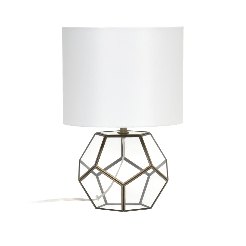 Lalia Home Transparent Octagonal Table Lamp, 15-1/2"H, White