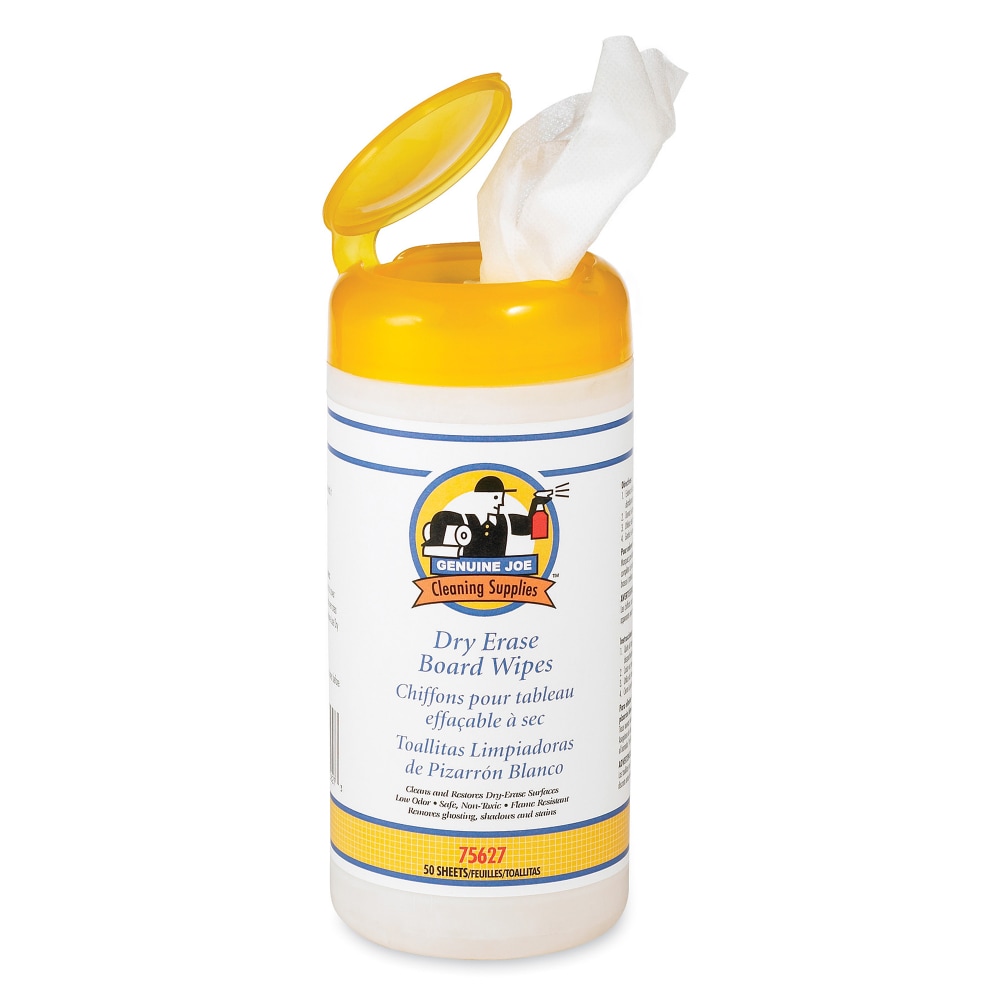 Genuine Joe Dry-Erase Board Cleaning Wipes, Container Of