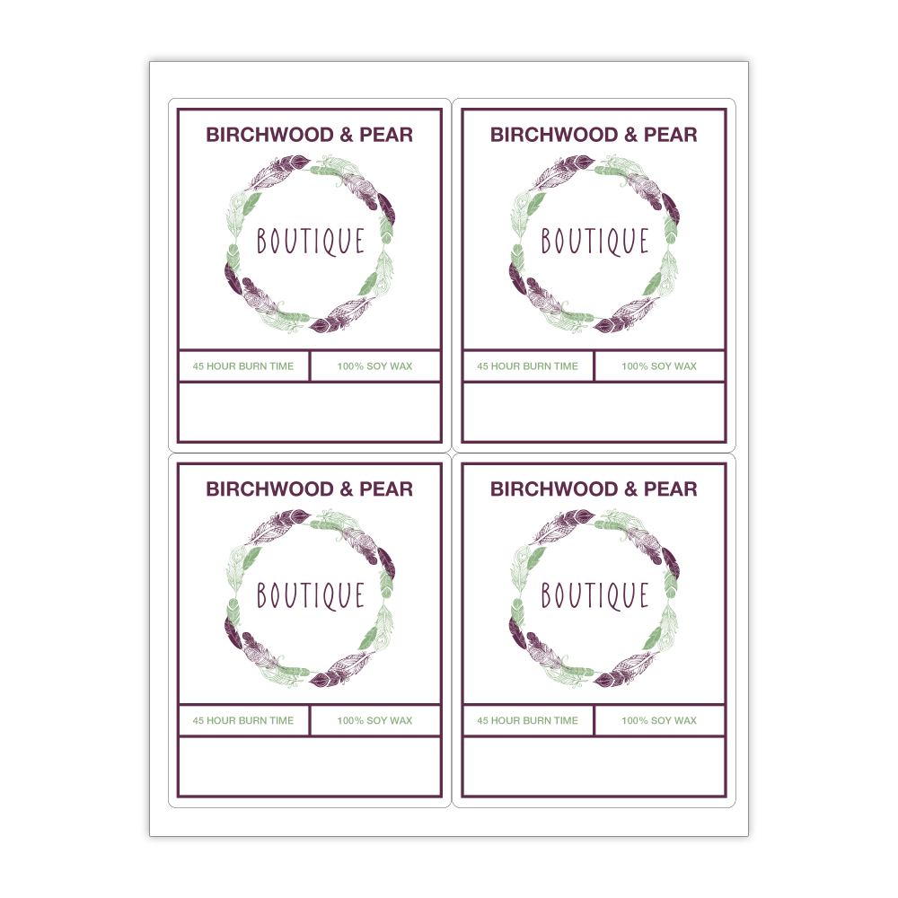 Custom 2-Color Laser Sheet Labels And Stickers, 4"