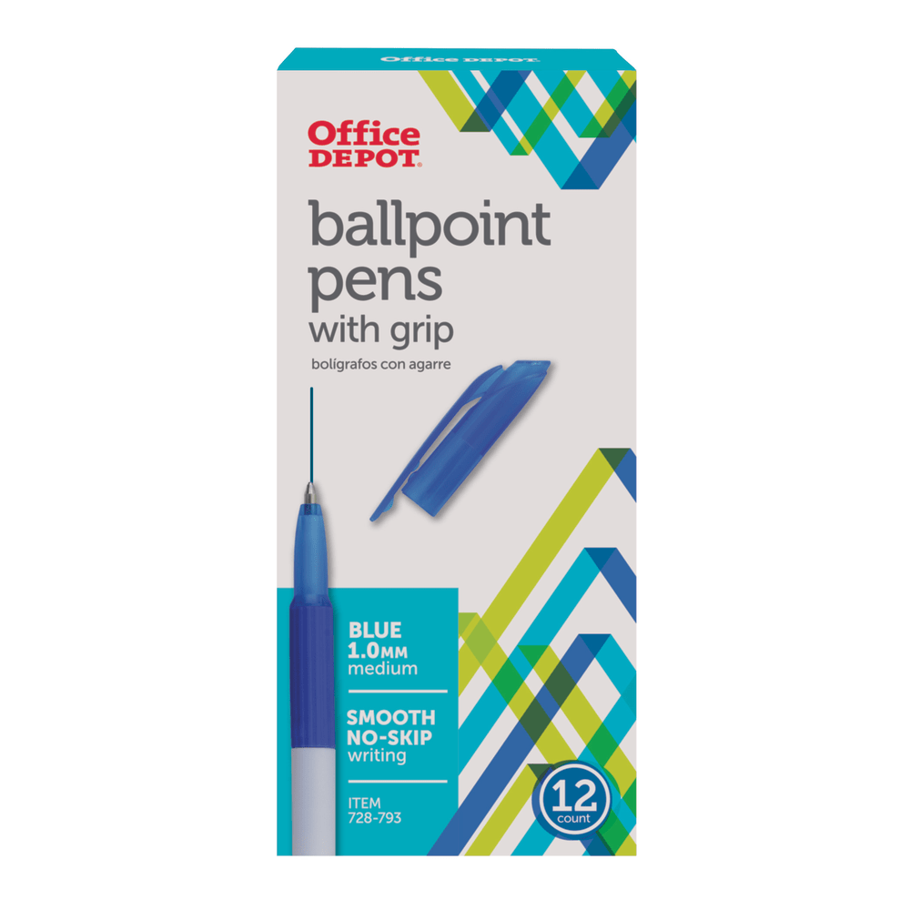 Office Depot® Brand Grip Ballpoint Pens, Medium Point,