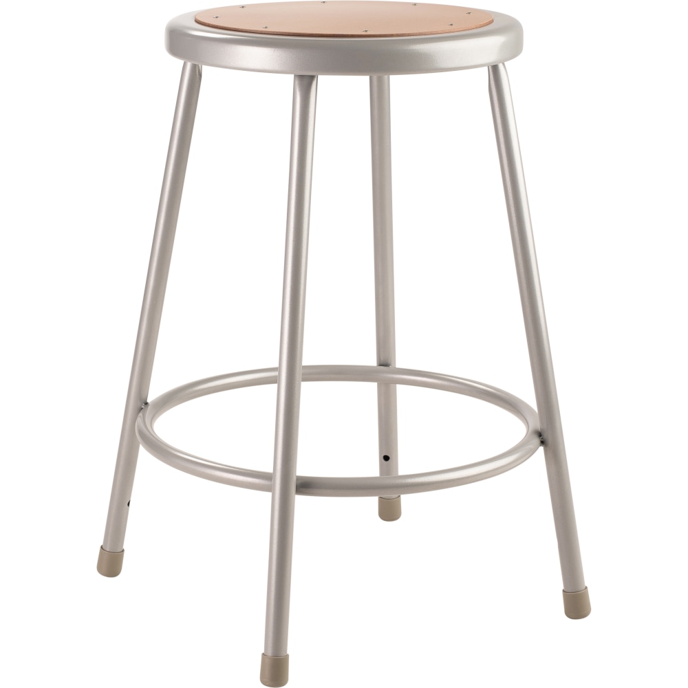 National Public Seating Hardboard Stool, 24"H, Gray
