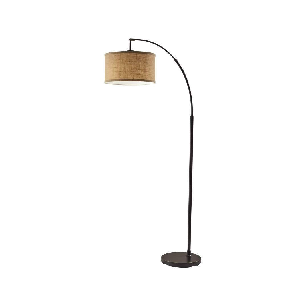Adesso® Simplee Burlap Arc Floor Lamp, 68"H, Antique