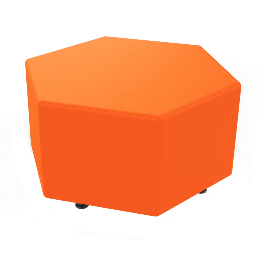 Marco Hexagon Seating Ottoman, Papaya