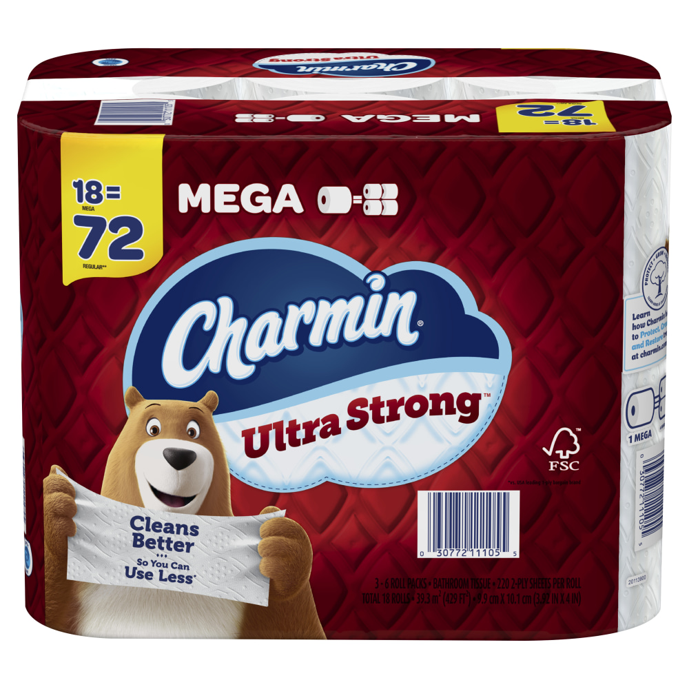 Charmin Ultra Strong Toilet Paper Mega Rolls, 4”