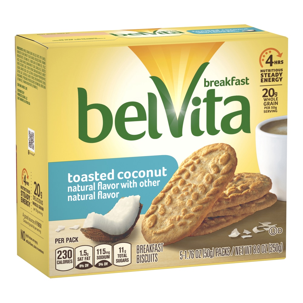 BELVITA Breakfast Biscuits Toasted Coconut, 5 Count, 6