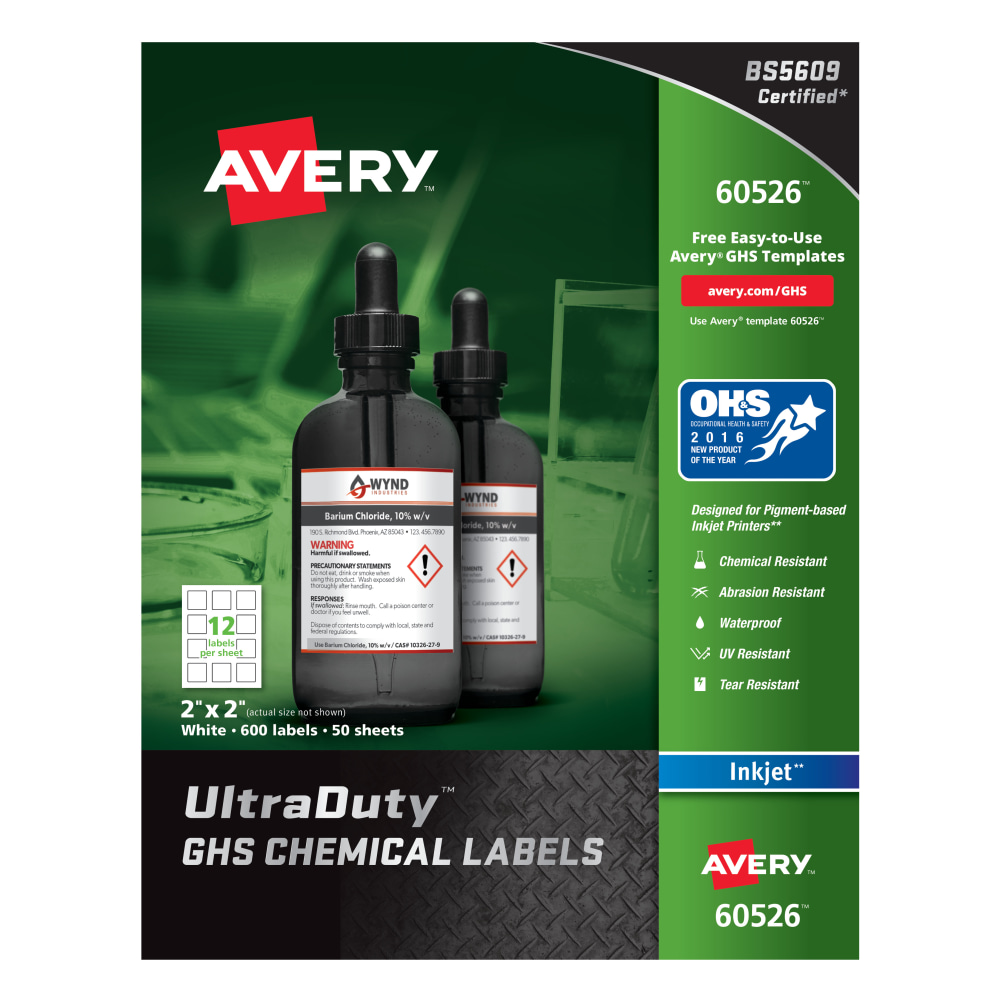 Avery® UltraDuty® GHS Chemical Waterproof and UV Resistant