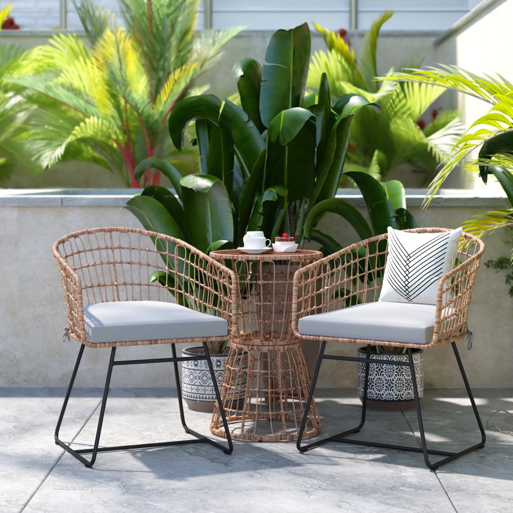 Flash Furniture Devon 3-Piece Patio Bistro Set With