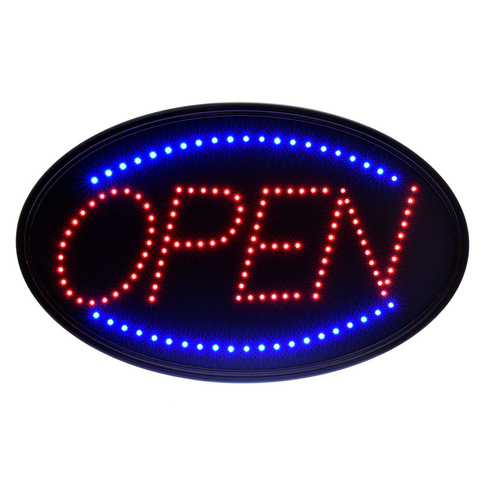 Alpine Industries LED Oval Open Signs, 23" x