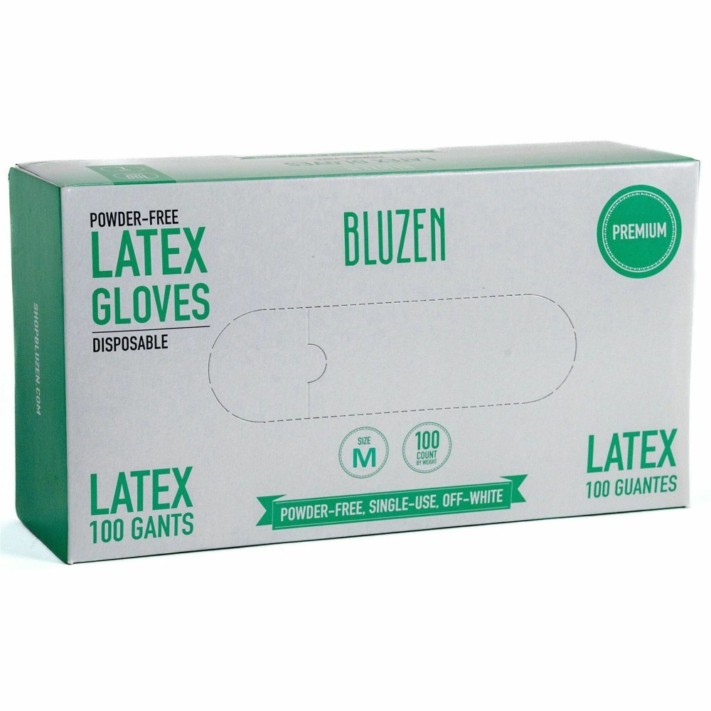 BLUZEN Powder-Free Latex Gloves - 4 mil Thickness