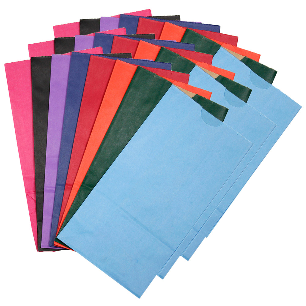 Hygloss Gusseted Flat Bottom Paper Bags, Size #6,