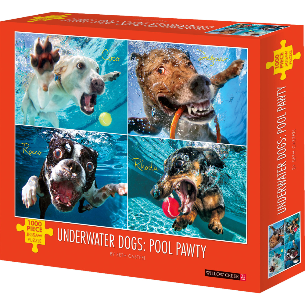 Willow Creek Press 1,000-Piece Puzzle, Underwater Dogs: Pool