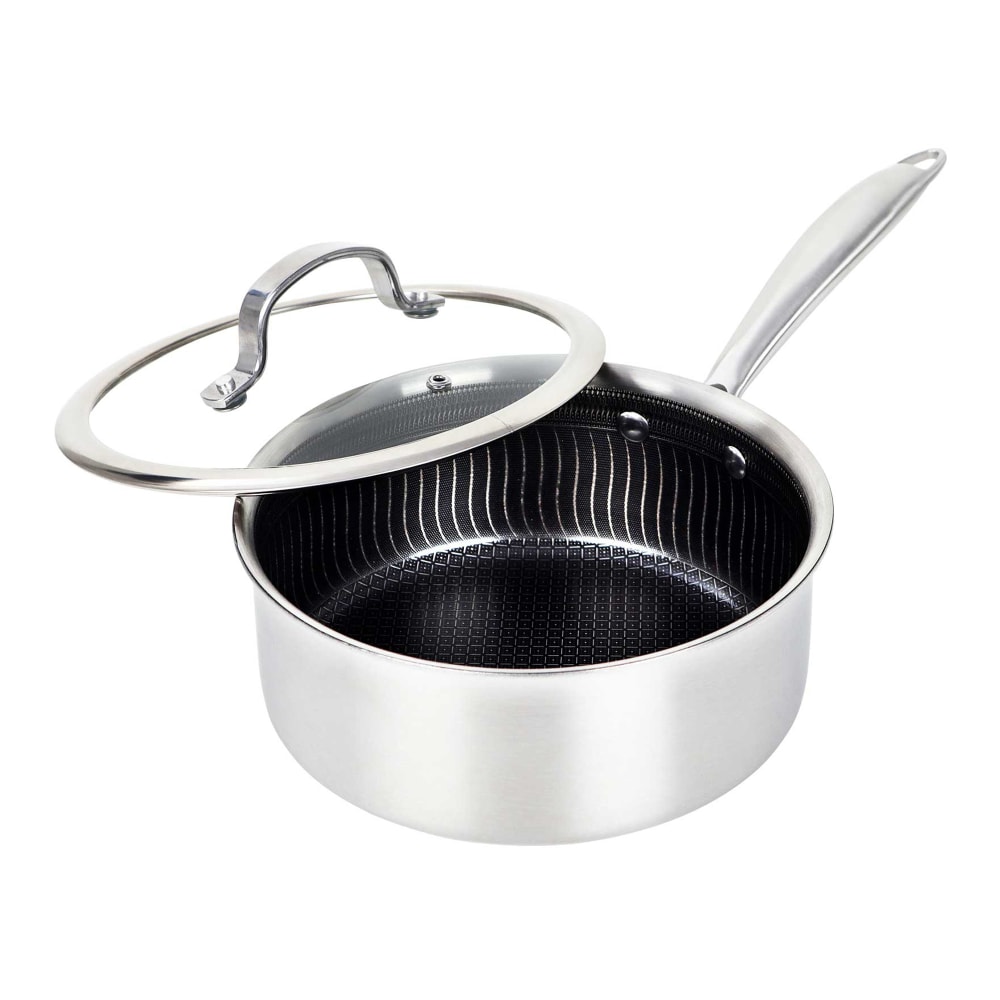 Brentwood® 3-Ply Hybrid Non-Stick Stainless Steel Saucepan with