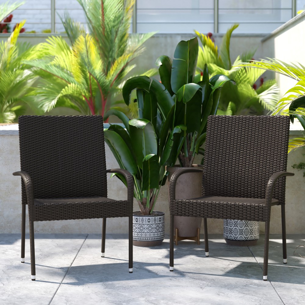 Flash Furniture Maxim Indoor/Outdoor Wicker Dining Chairs,
