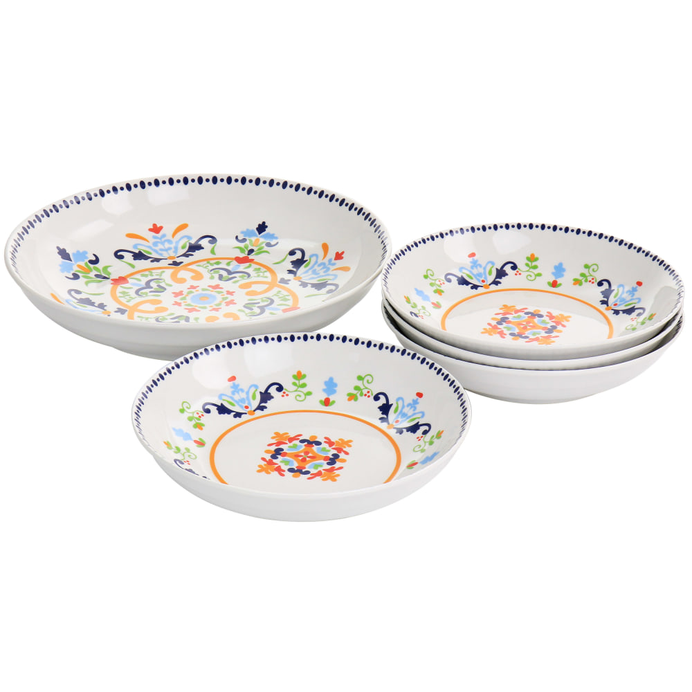 Gibson Home Tijuana 5-Piece Fine Ceramic Pasta Bowl