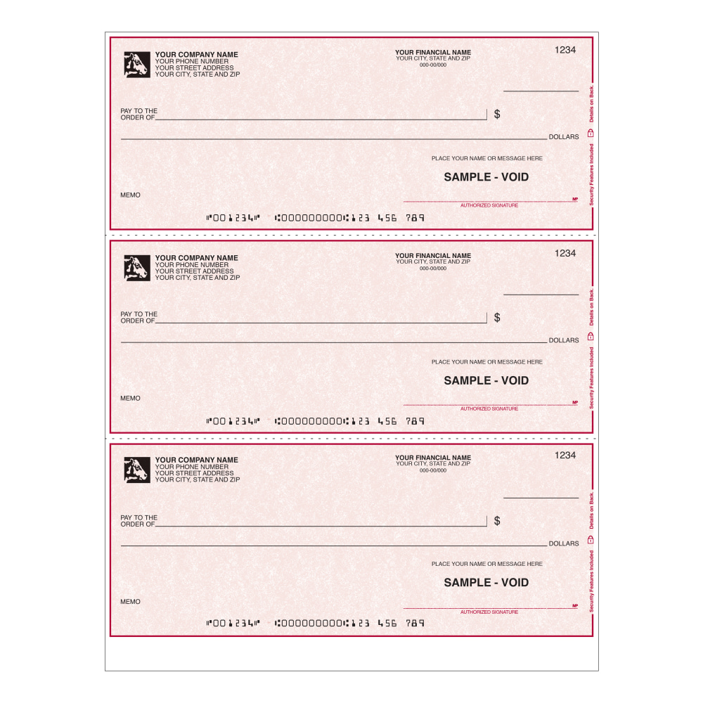 Custom Laser Multipurpose Draft Checks With Lines For