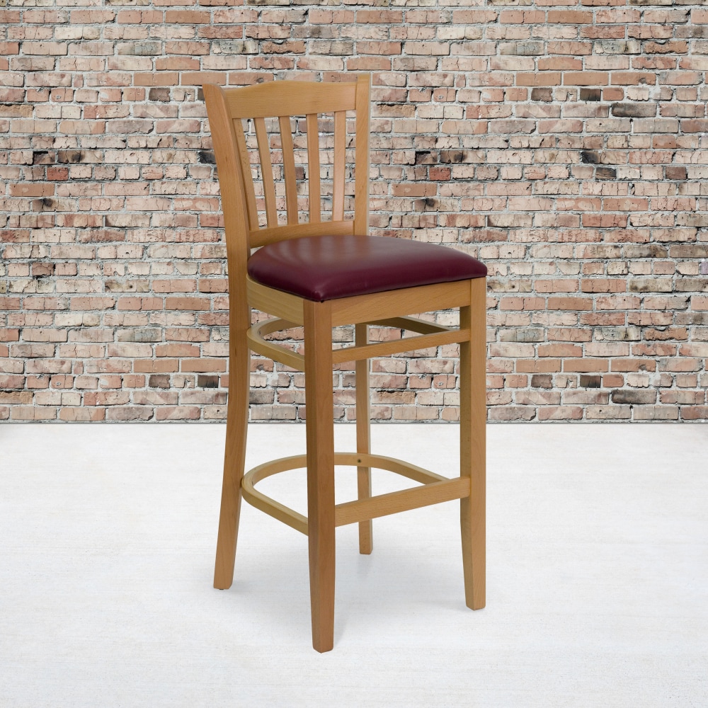 Flash Furniture Wooden/Vinyl Restaurant Barstool With Vertical