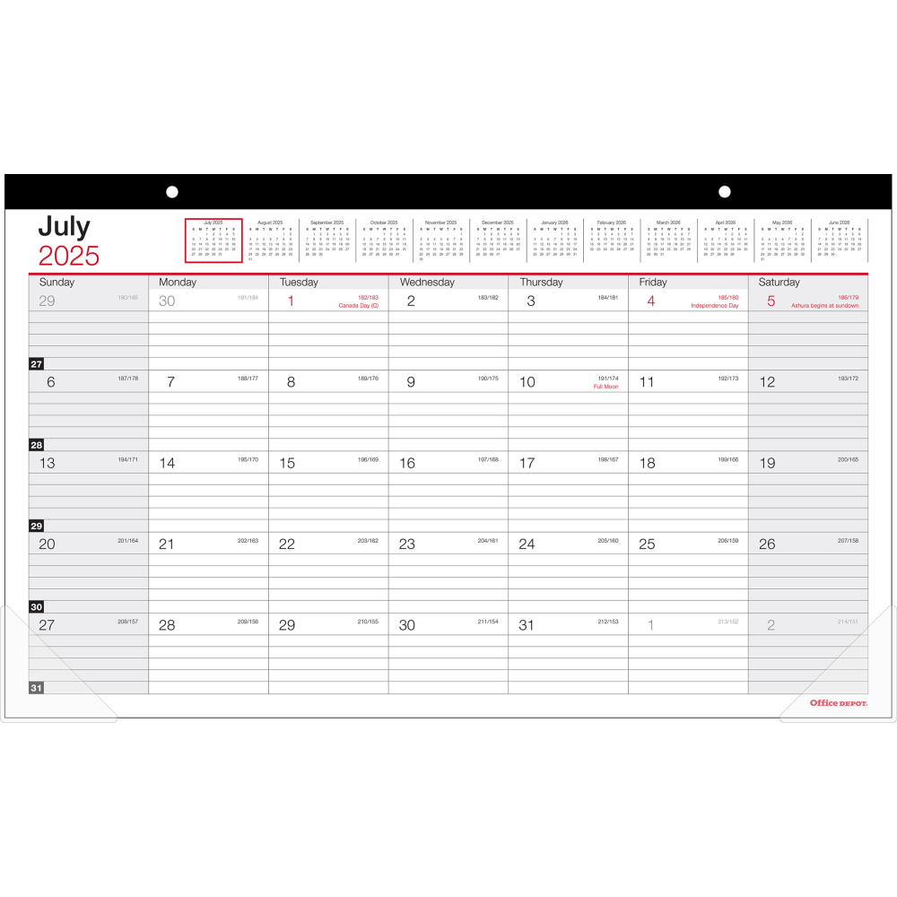 2025-2026 Office Depot® Brand Monthly Academic Desk Calendar,