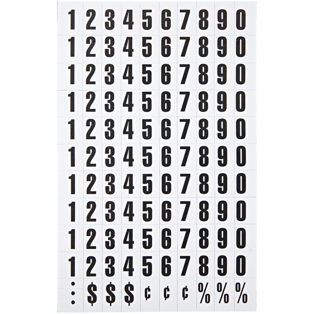 MasterVision™ Magnetic Numbers, 3/4" x 1/2", Black,