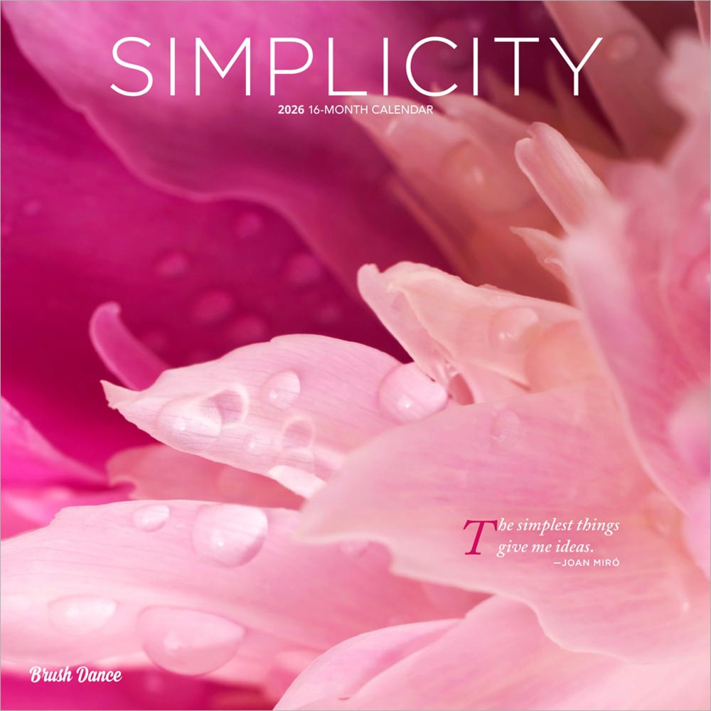 2026 Brush Dance Simplicity Monthly Plastic-Free Square Wall