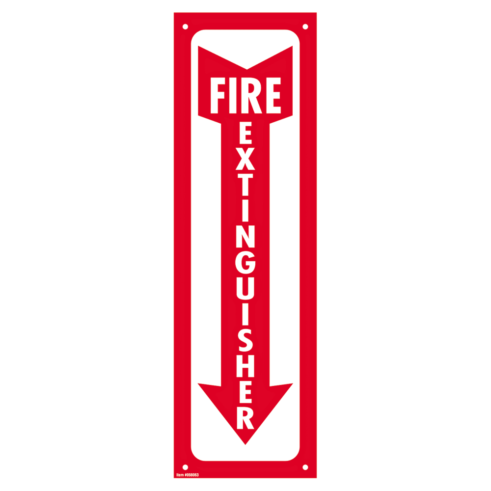 Cosco Glow-In-The-Dark Fire Extinguisher Sign, 4" x