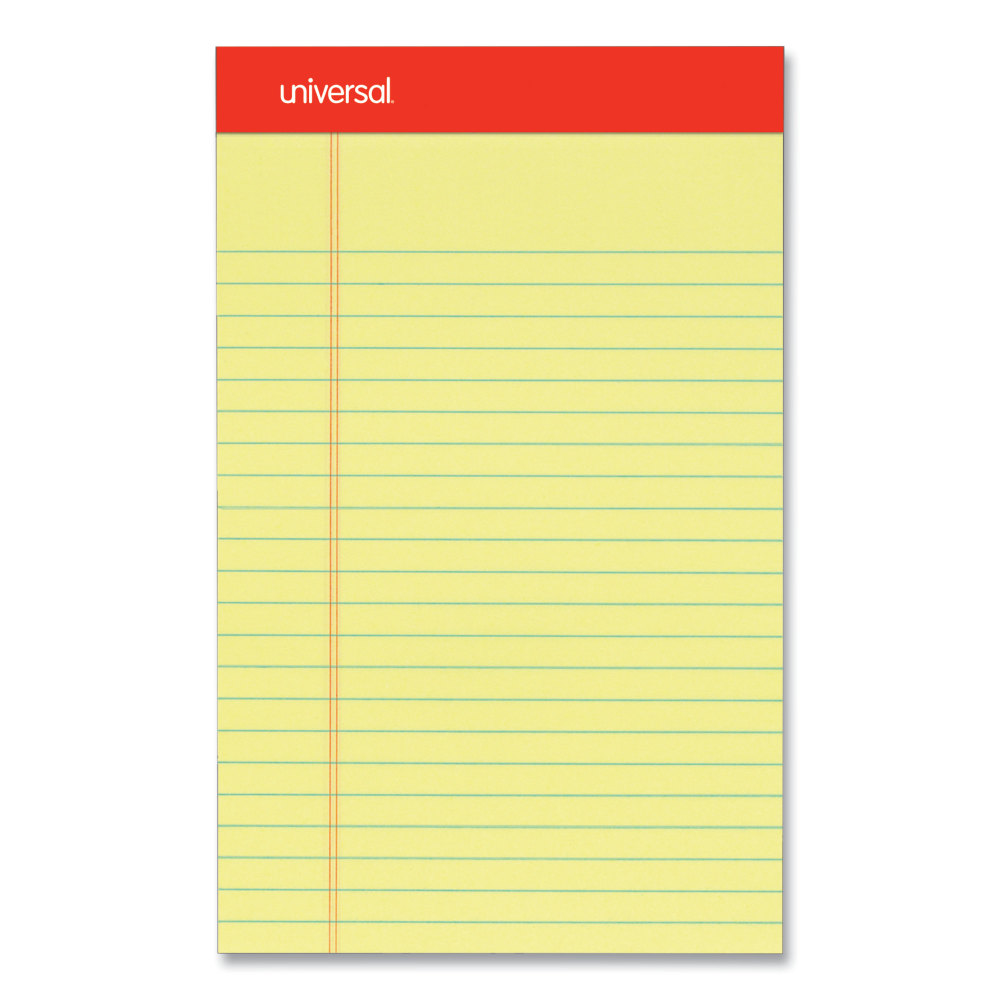 Universal Perforated Ruled Writing Pads, Narrow Rule, 5"