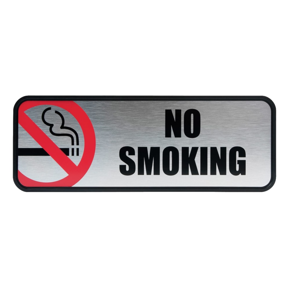 Cosco® Brushed Metal "No Smoking" Sign, 3"x