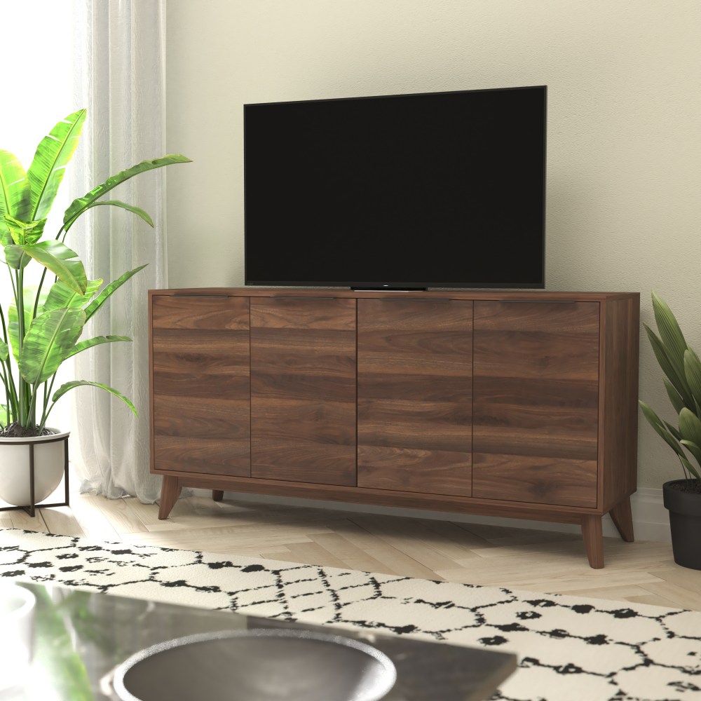 Flash Furniture Hatfield Mid-Century Modern 4-Door Storage TV