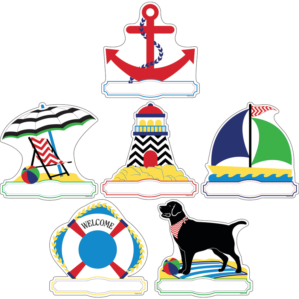 Barker Creek Accents, Double-Sided, Chevron Nautical, Pack Of