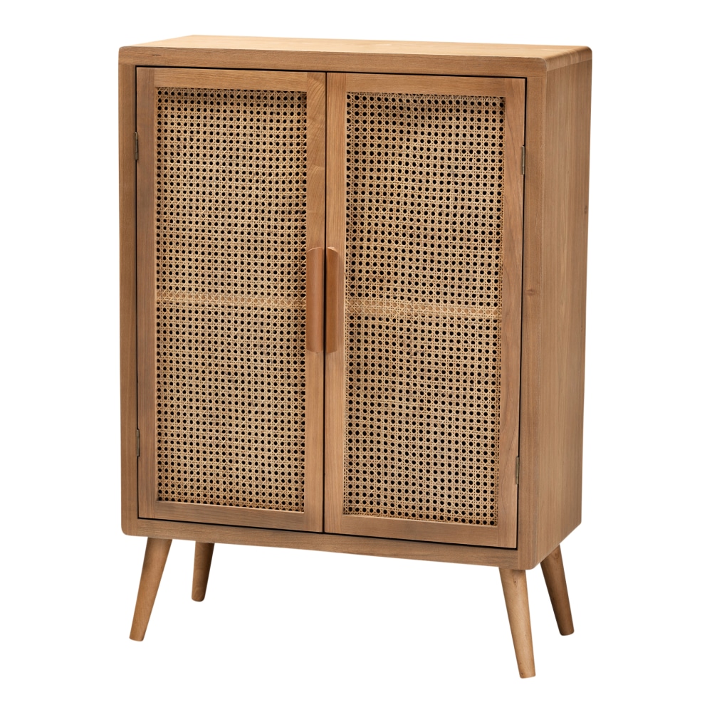 Baxton Studio 45"H Modern Rattan Accent Storage Cabinet,