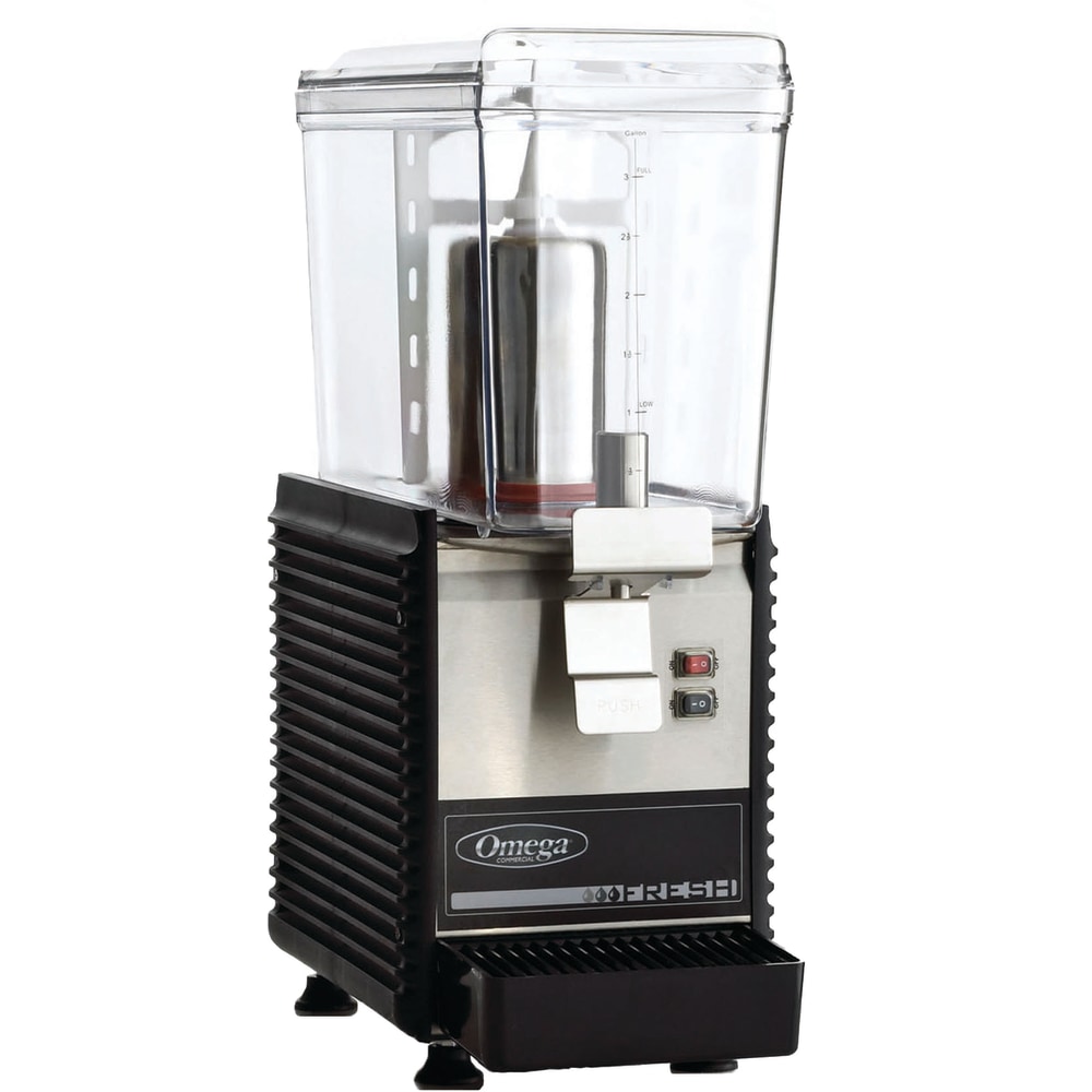 Omega Single 3-Gallon Bowl Drink Dispenser, Silver