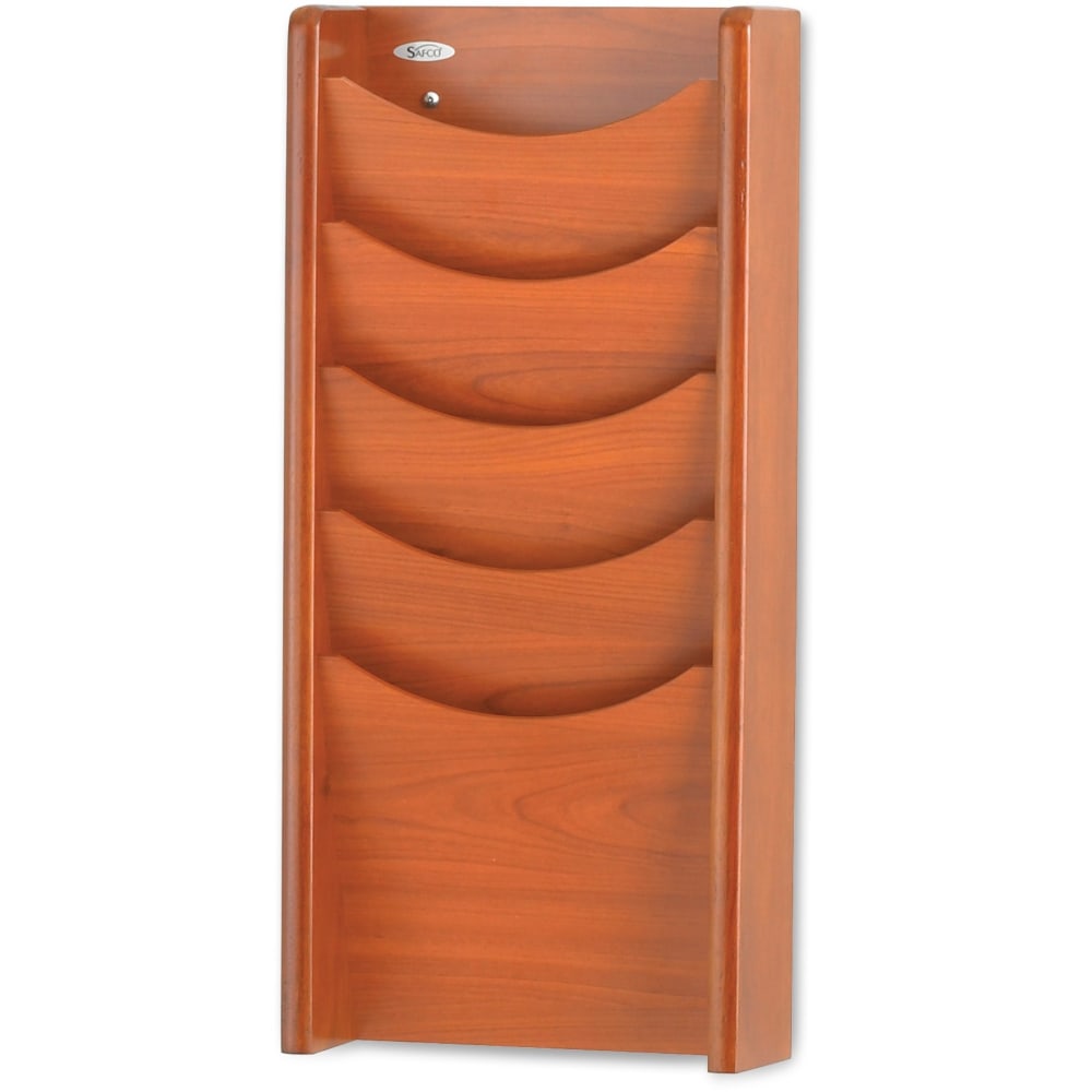 Safco 5-Pocket Wood Magazine Rack - 5 Pocket(s)
