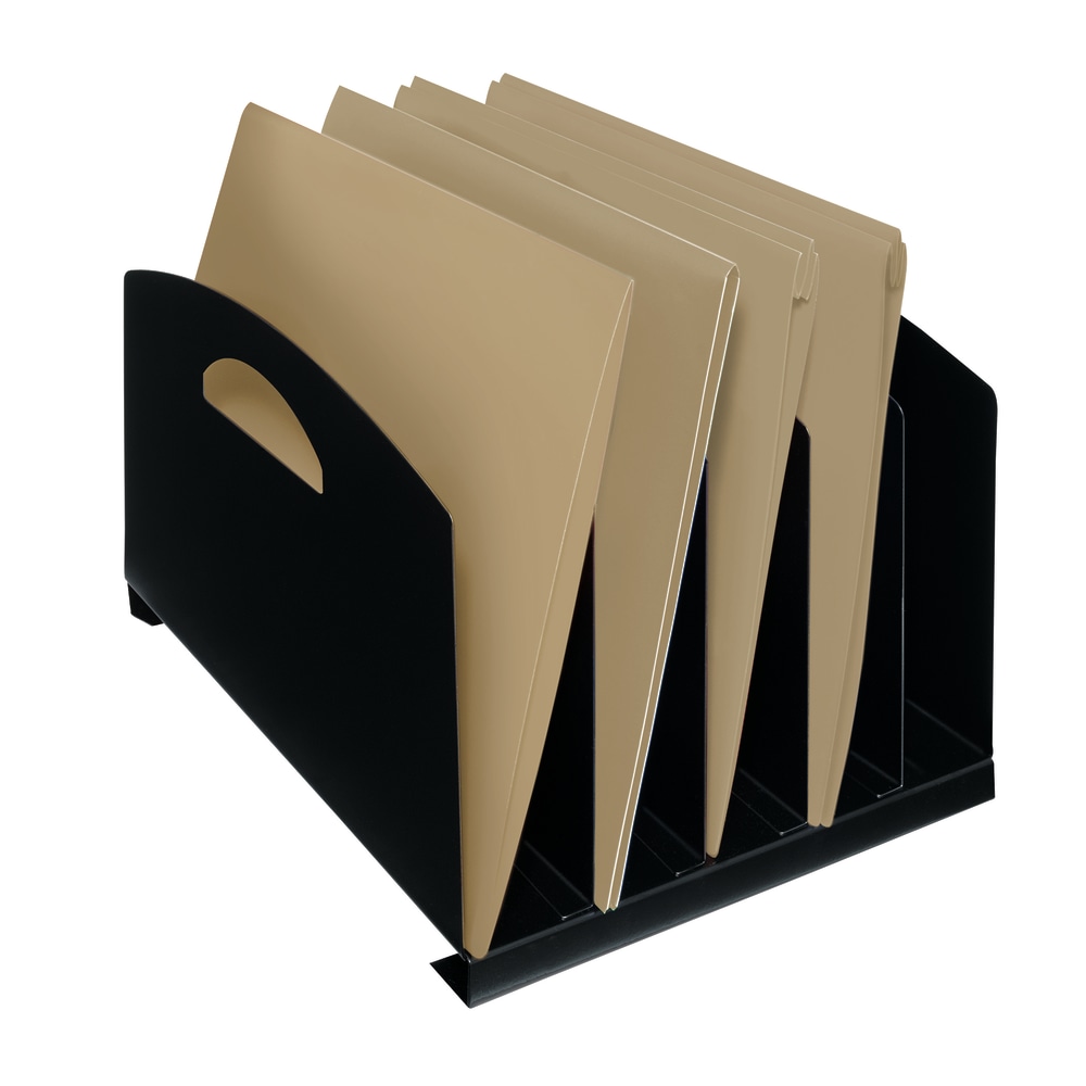 Office Depot® Brand Vertical Sorter, 5-Compartment, Black