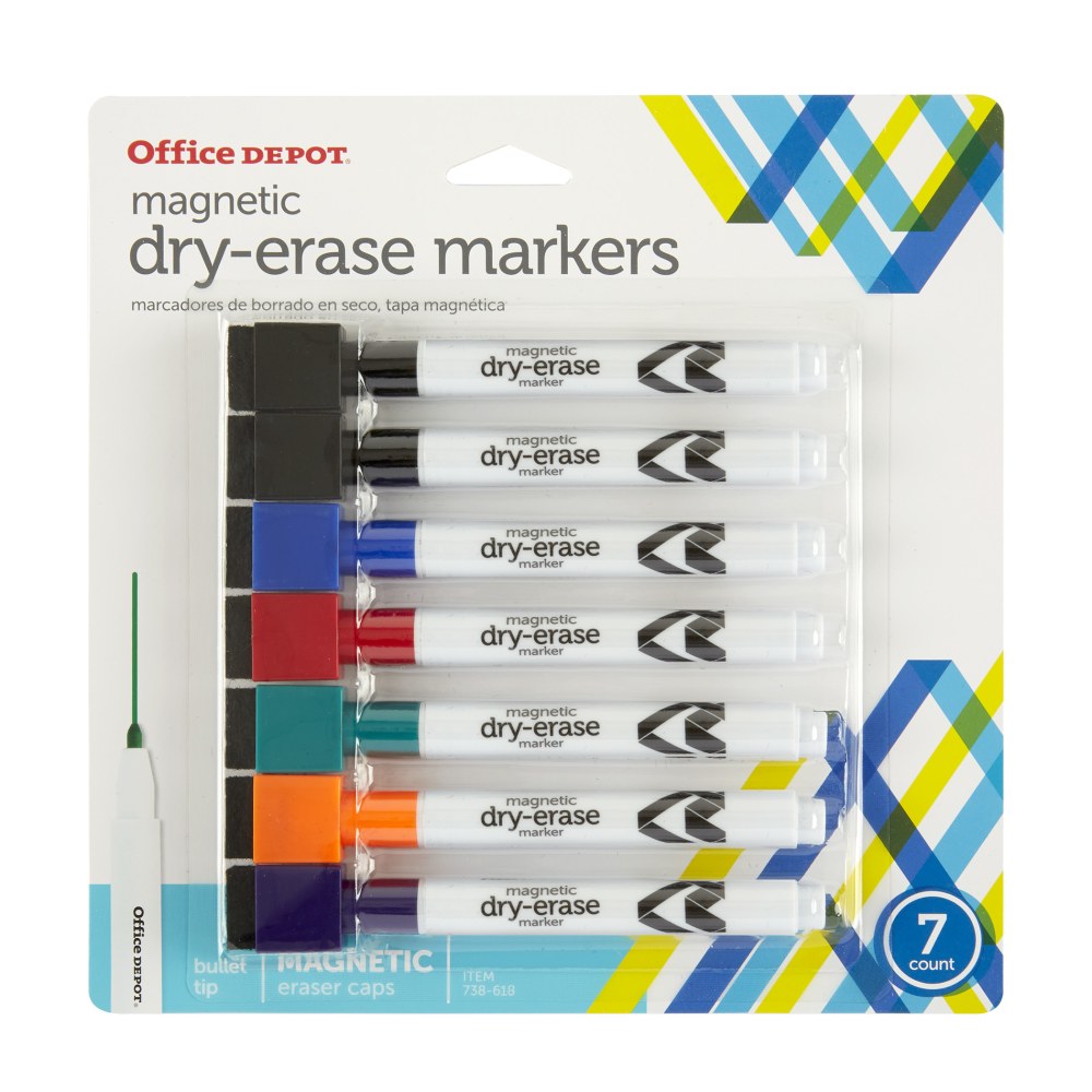 Office Depot® Brand Magnetic Dry-Erase Markers With Erasers,