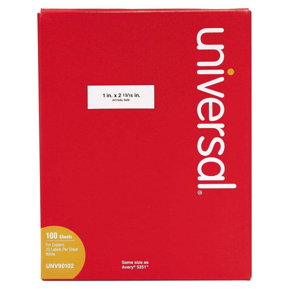 Universal® Copier Mailing Labels, Copiers, 1 x 2.81,