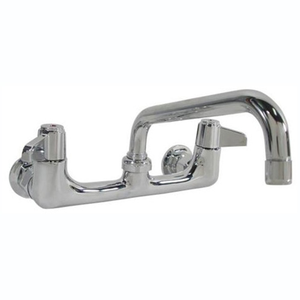 T&S Brass Wall-Mount Swivel Faucet, 12" Spout, 8"