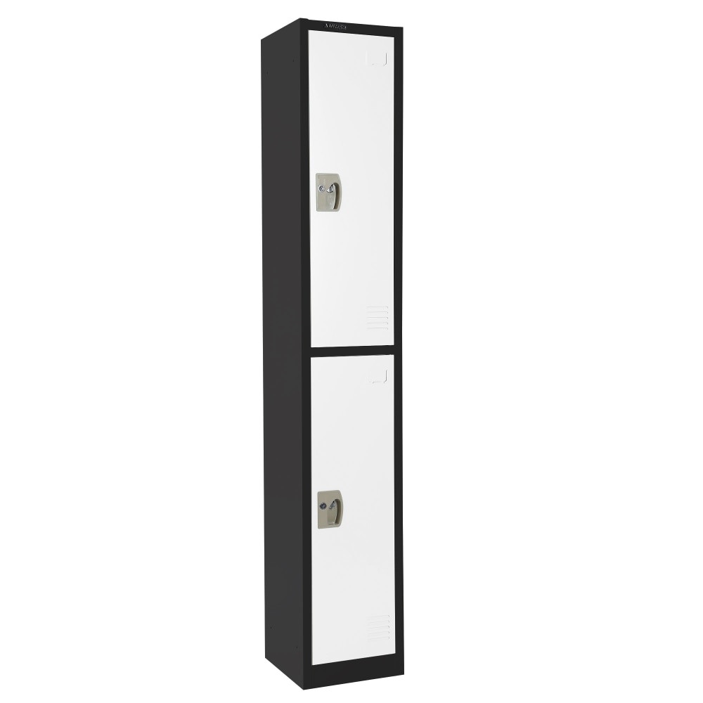 Alpine AdirOffice 2-Tier Steel Locker, 72"H x 12"W