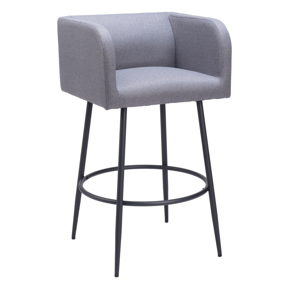 Zuo Horbat Barstools, Gray, Set Of 2 Barstools