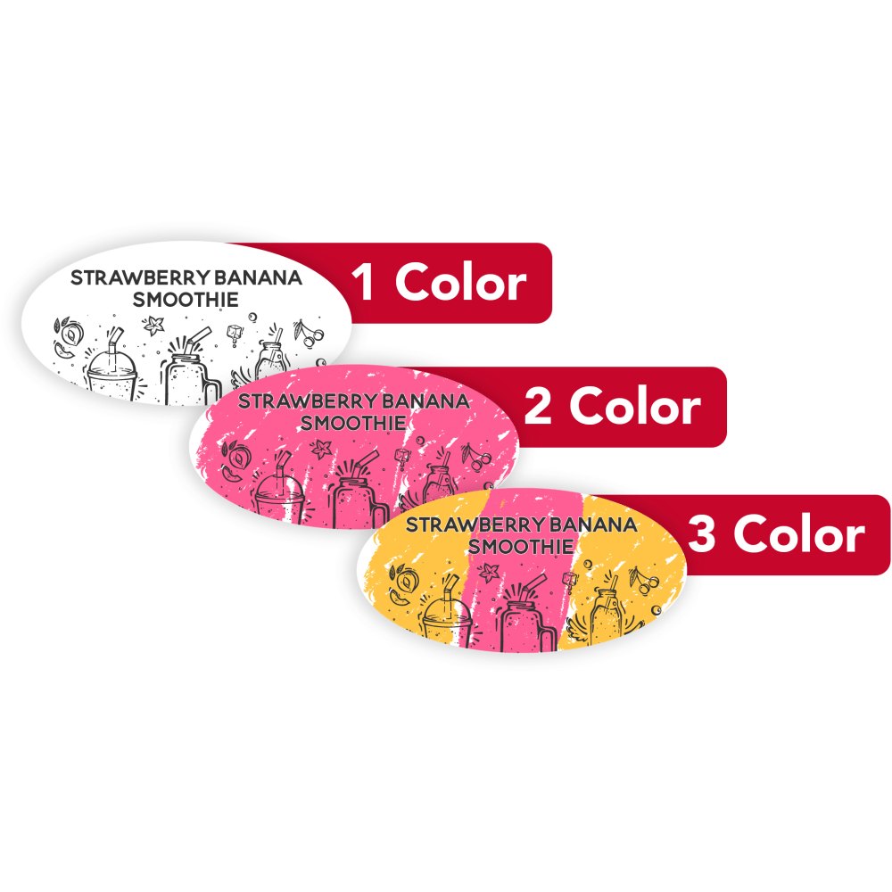 1, 2 Or 3 Color Custom Printed Labels