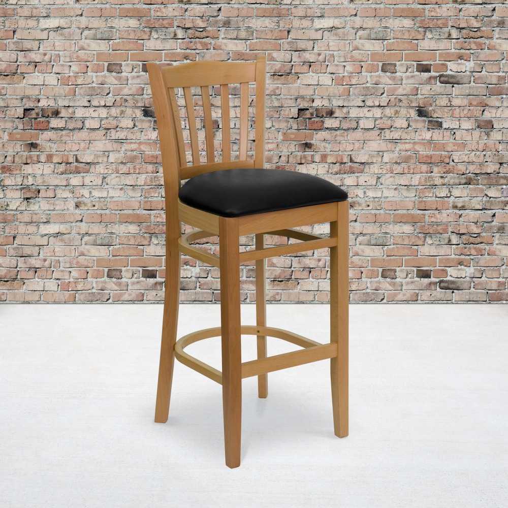 Flash Furniture Wooden/Vinyl Restaurant Barstool With Vertical