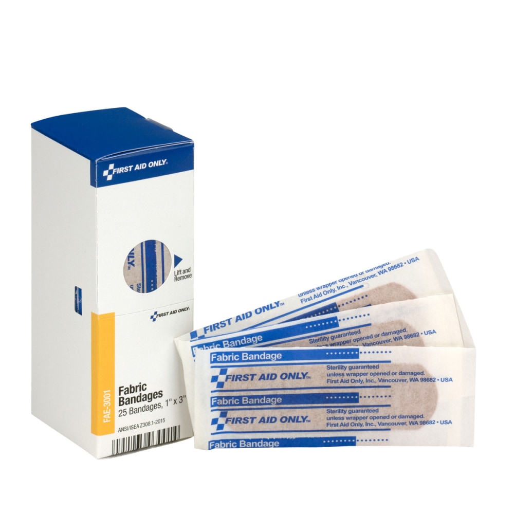 First Aid Only™ Fabric Bandages, 1" x 3",