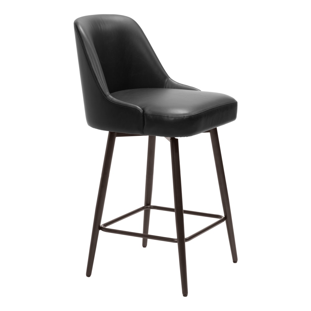 Zuo Keppel Counter-Height Stool, Black/Bronze