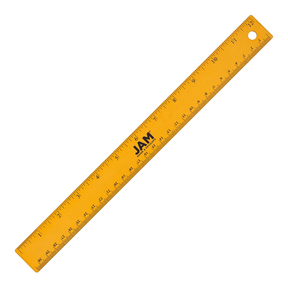 JAM Paper® Non-Skid Stainless-Steel Ruler, 12", Gold
