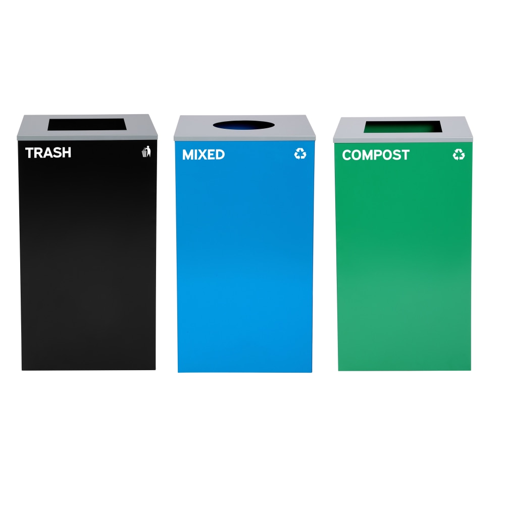 Alpine Industries Stainless-Steel Open Top Mixed Recycling,