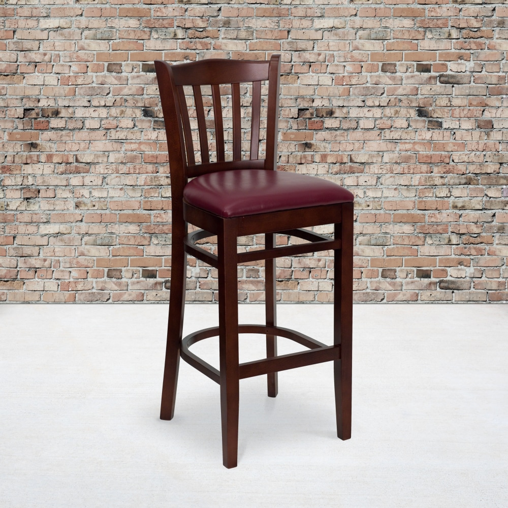Flash Furniture Wooden/Vinyl Restaurant Barstool With Vertical