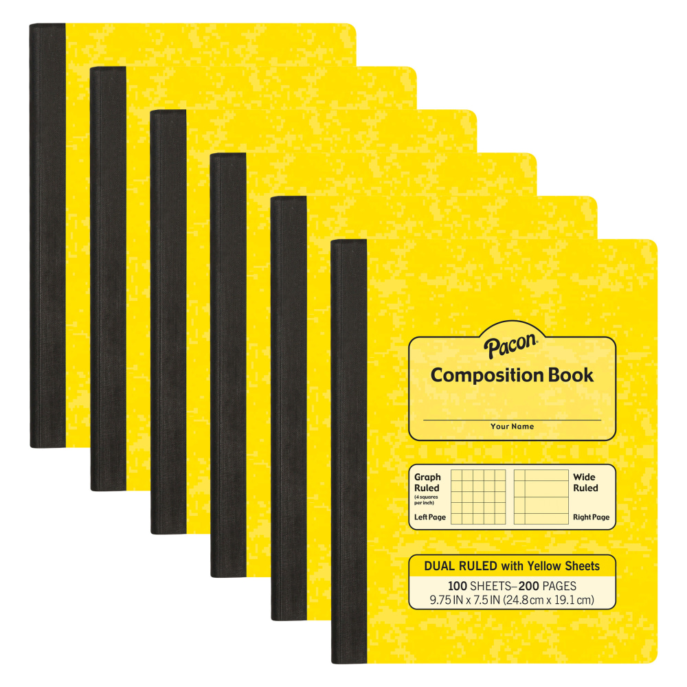 Pacon Dual Ruled Composition Books, 1/4” Grid And