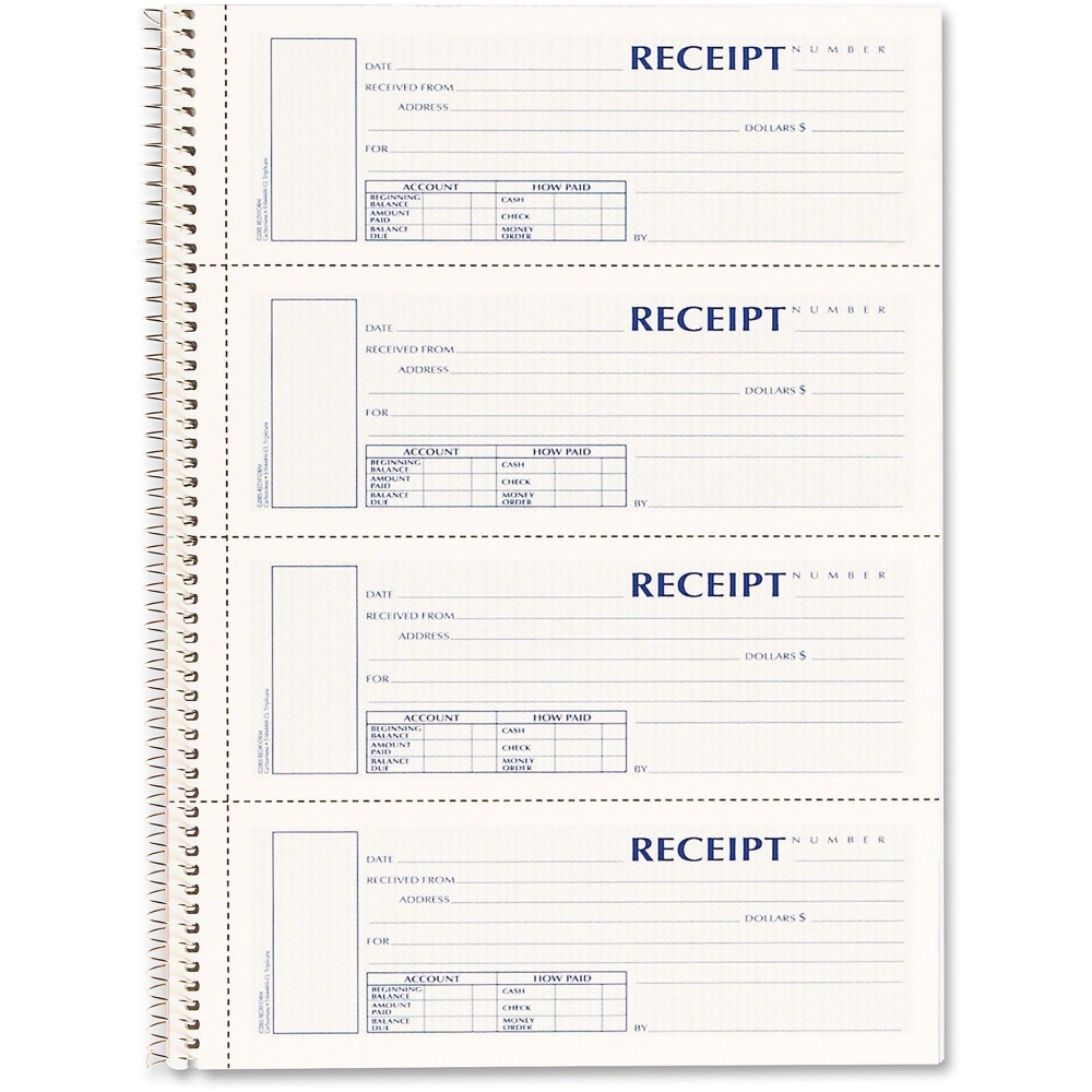 Rediform® Wirebound Money Receipt Book, 3-Part, Carbonless, 2