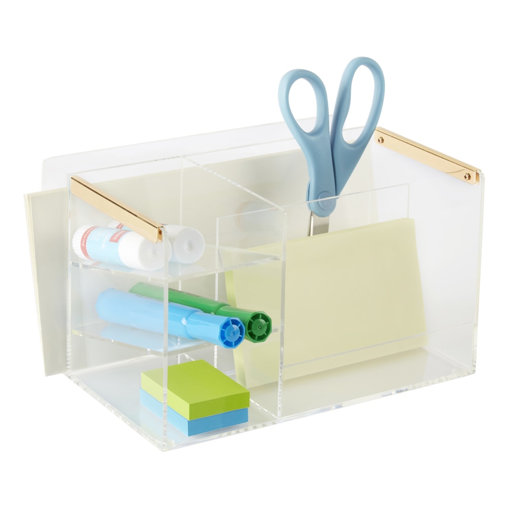 Realspace® Vayla Acrylic Paper Tray With Drawer, 4-3/4”H